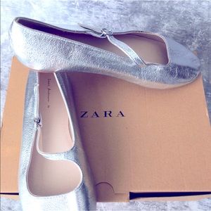 KIDS💫ZARA - SILVER METALLIC SHOES